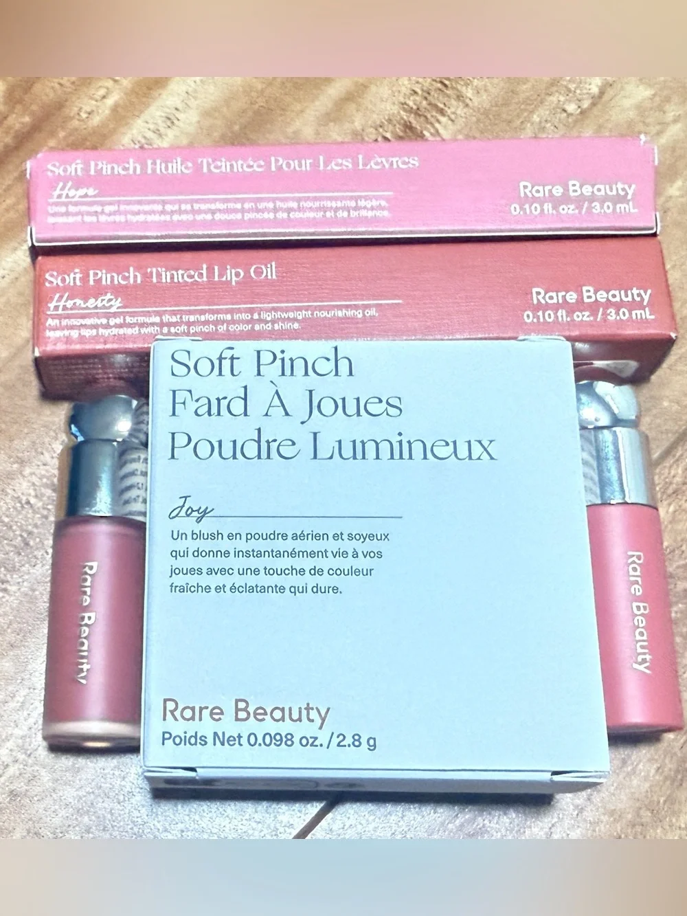 Rare Beauty Soft Pinch Bundle | 2 Lip Oils, Powder Blush & 2 Mini Liquid Blushes